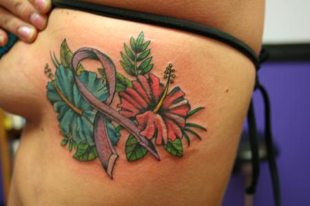 Tattoos - Hibiscuc Ribbon - 86118